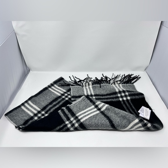 Topshop Black & White Plaid Fringe Scarf | NWT - Picture 3 of 9